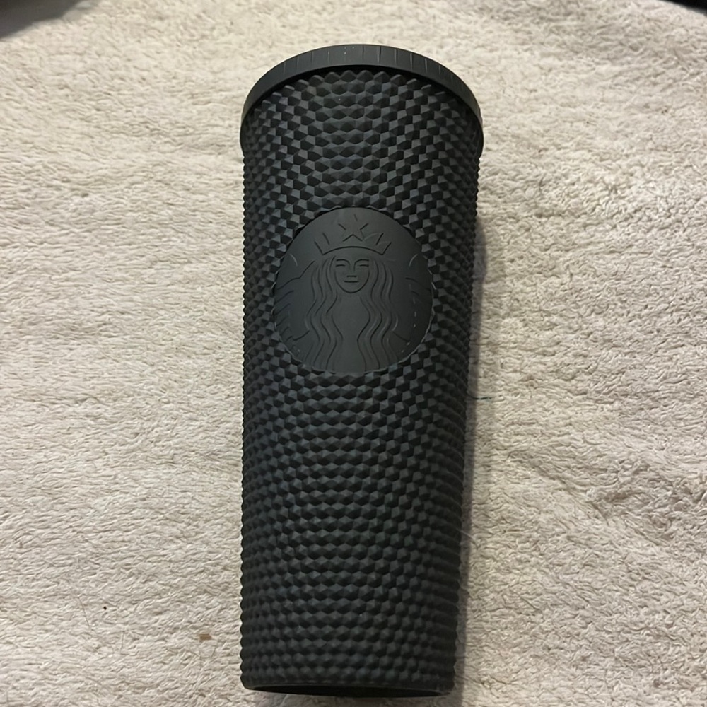 NWOT Starbucks Black Matte Studded Tumbler Cup. No Straw